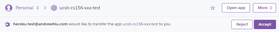 Heroku Accept Transfer