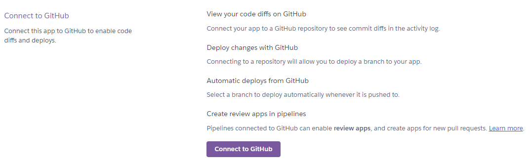 Heroku Connect to GitHub